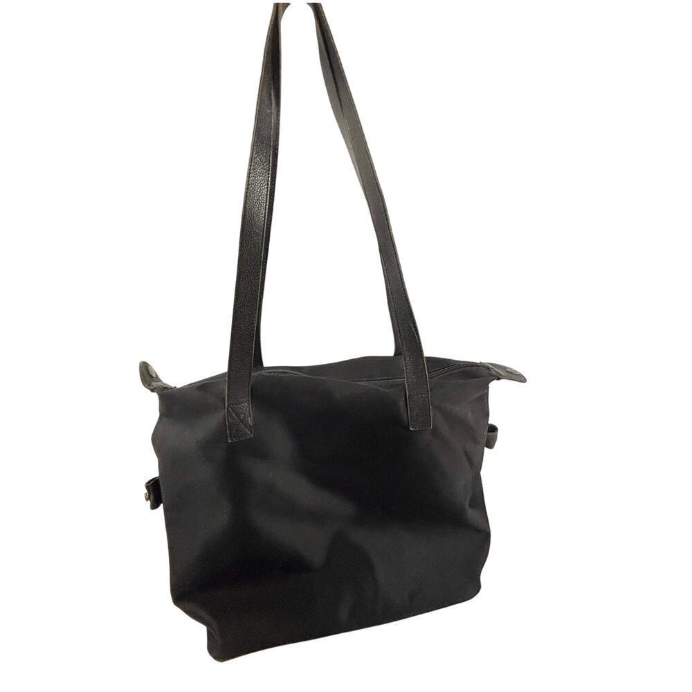 VTG Chico's Nylon Large Black Tote Bag 1990s‎ Y2K